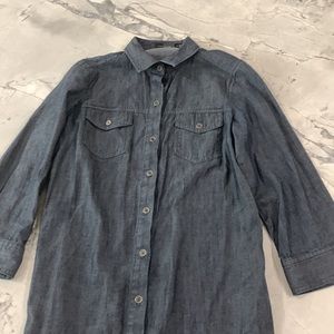 THE Limited 100% cotton button front shirt dress, size XS